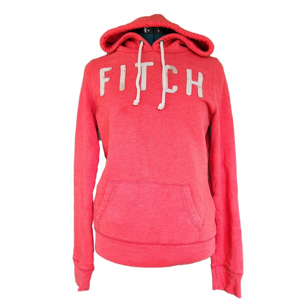 Abercrombie Fitch Hoodie - Coral Red Comfortable & Stylish Size Juniors Large